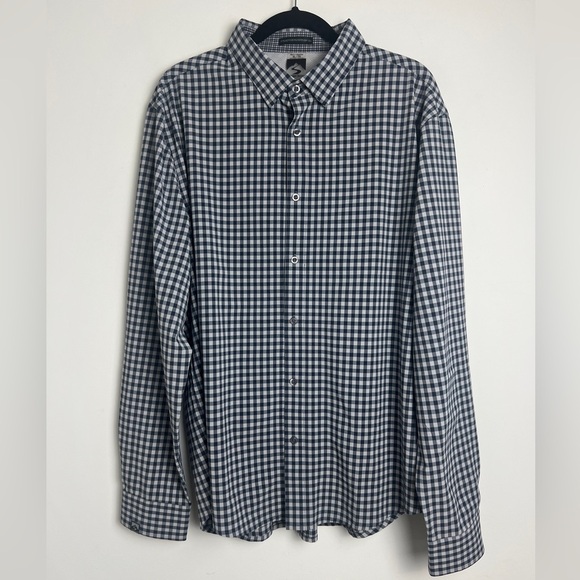 Storm Creek Men's Influencer Blue White Gingham Woven Shirt UPF30+ Stretch Sz XL - Picture 2 of 9